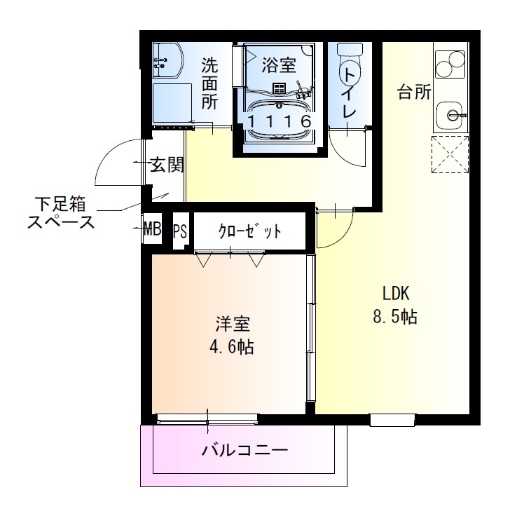 神戸市中央区北本町通の賃貸物件間取画像