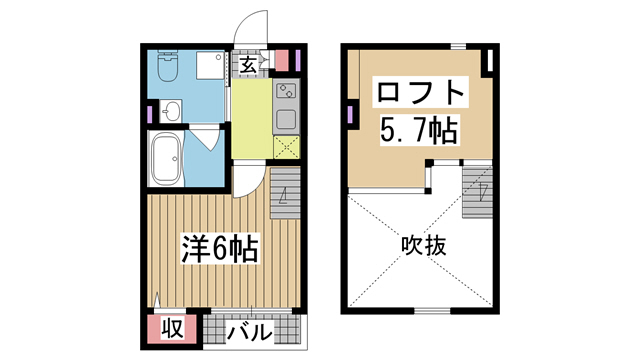 tu-ki 205|神戸市長田区野田町(JR山陽本線鷹取駅)のアパート間取 tu-ki 205|神戸市長田区野田町(JR山陽本線鷹取駅)のアパート間取