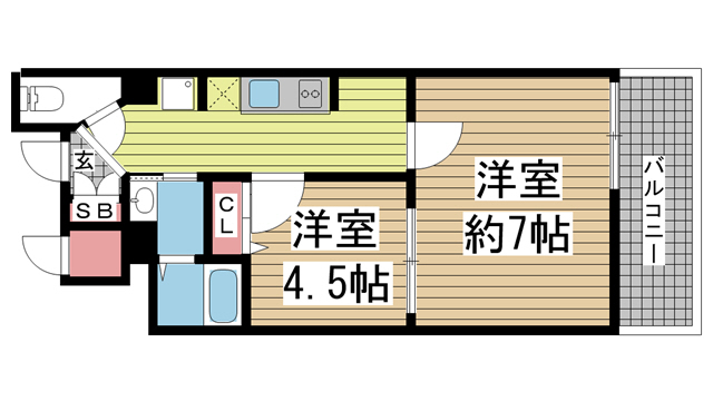 クオーレ三宮弐番館 902|神戸市中央区雲井通(JR東海道本線(近畿)三ノ宮駅)のマンション間取 クオーレ三宮弐番館 902|神戸市中央区雲井通(JR東海道本線(近畿)三ノ宮駅)のマンション間取