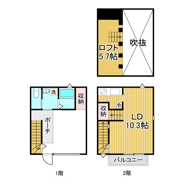 神戸市垂水区塩屋町の賃貸物件間取画像