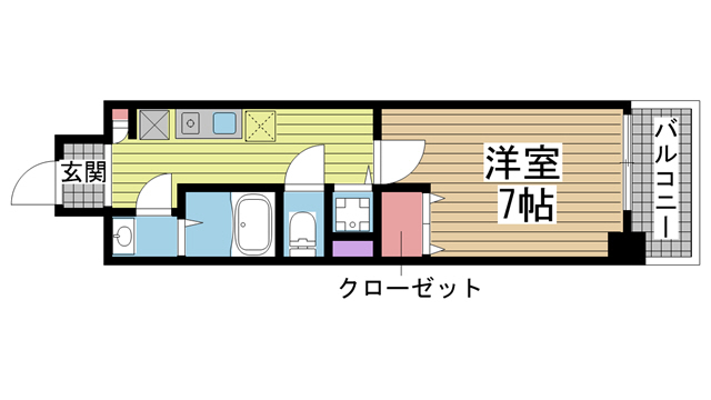 神戸市中央区磯辺通の賃貸物件間取画像