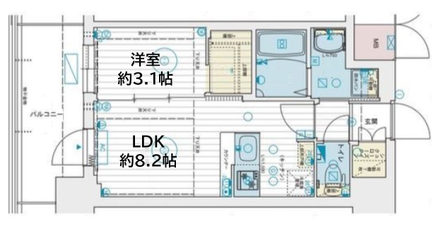 エステムコート三宮EASTⅤルシーダ 1206|神戸市中央区脇浜町(阪神本線春日野道駅)のマンション間取 エステムコート三宮EASTⅤルシーダ 1206|神戸市中央区脇浜町(阪神本線春日野道駅)のマンション間取
