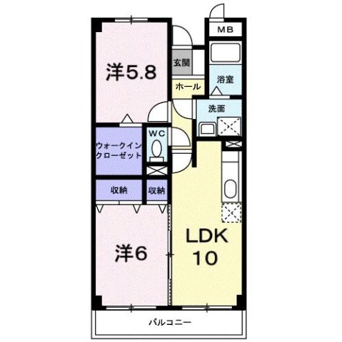 ソレアード北六甲 202|神戸市北区西大池(神戸電鉄有馬線大池駅)のマンション間取 ソレアード北六甲 202|神戸市北区西大池(神戸電鉄有馬線大池駅)のマンション間取
