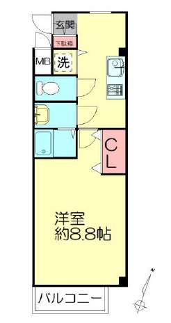 アブニール松野 201|神戸市長田区松野通(JR山陽本線新長田駅)のマンション間取 アブニール松野 201|神戸市長田区松野通(JR山陽本線新長田駅)のマンション間取