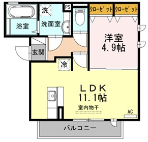 神戸市北区谷上東町の賃貸物件間取画像