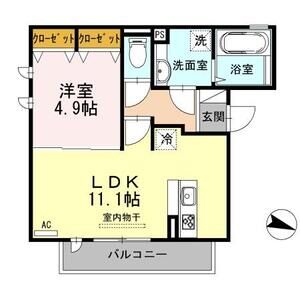 神戸市北区谷上東町の賃貸物件間取画像
