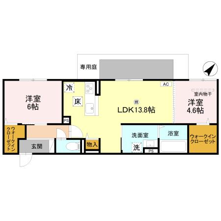 神戸市北区谷上南町の賃貸物件間取画像