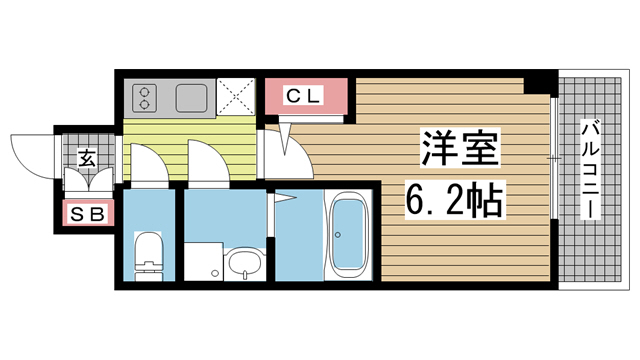 エスリード神戸グランドール 209|神戸市兵庫区西上橘通(JR東海道本線(近畿)神戸駅)のマンション間取 エスリード神戸グランドール 209|神戸市兵庫区西上橘通(JR東海道本線(近畿)神戸駅)のマンション間取