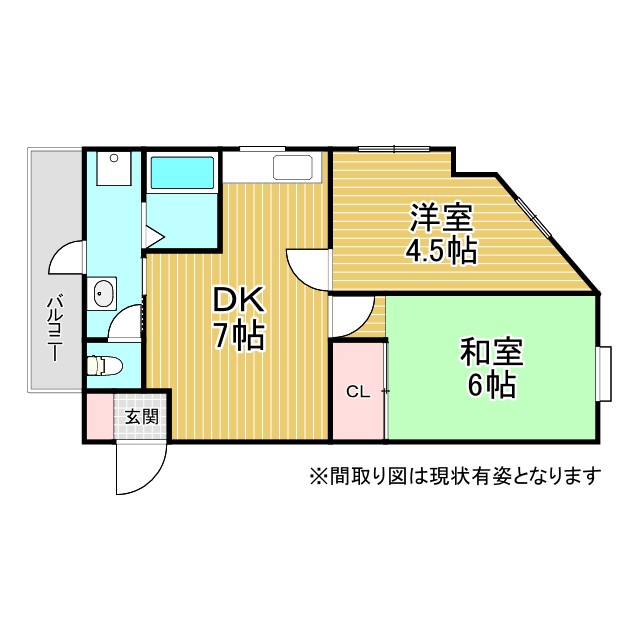 ドルフェス 402|神戸市兵庫区北逆瀬川町(JR山陽本線兵庫駅)のマンション間取 ドルフェス 402|神戸市兵庫区北逆瀬川町(JR山陽本線兵庫駅)のマンション間取