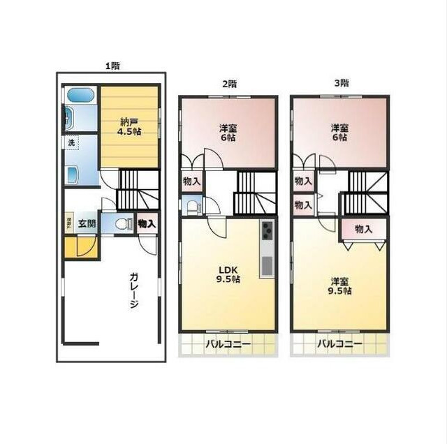 神戸市須磨区大池町の賃貸物件間取画像