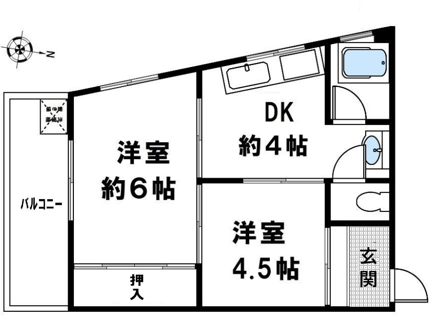 神戸市灘区千旦通の賃貸物件間取画像