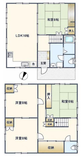 神戸市須磨区禅昌寺町の賃貸物件間取画像