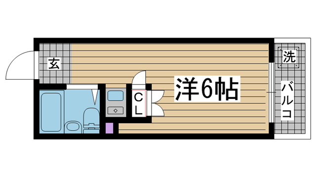 神戸市中央区琴ノ緒町の賃貸物件間取画像
