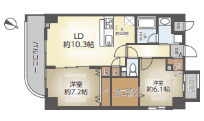ブルーミンメドー本山 504|神戸市東灘区本山中町(JR東海道本線(近畿)甲南山手駅)のマンション間取 ブルーミンメドー本山 504|神戸市東灘区本山中町(JR東海道本線(近畿)甲南山手駅)のマンション間取