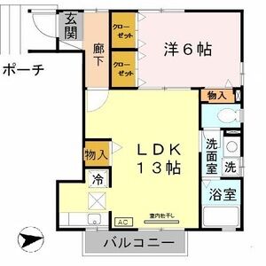 神戸市長田区平和台町の賃貸物件間取画像