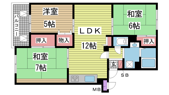 イーストヒルズ平野 303|神戸市兵庫区平野町(神戸市営地下鉄線大倉山駅)のアパート間取 イーストヒルズ平野 303|神戸市兵庫区平野町(神戸市営地下鉄線大倉山駅)のアパート間取