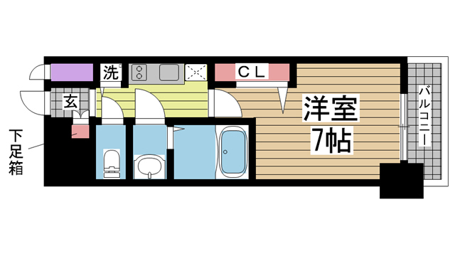 プレサンス三宮ポルト 504|神戸市中央区御幸通(阪神本線神戸三宮駅)のマンション間取 プレサンス三宮ポルト 504|神戸市中央区御幸通(阪神本線神戸三宮駅)のマンション間取