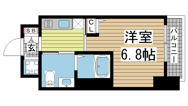 ファーストフィオーレ神戸元町 1104|神戸市中央区下山手通(JR東海道本線(近畿)神戸駅)のマンション間取 ファーストフィオーレ神戸元町 1104|神戸市中央区下山手通(JR東海道本線(近畿)神戸駅)のマンション間取