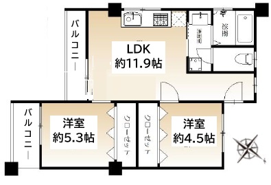 豊縁兵庫ビル 403|神戸市兵庫区羽坂通(JR山陽本線兵庫駅)のマンション間取 豊縁兵庫ビル 403|神戸市兵庫区羽坂通(JR山陽本線兵庫駅)のマンション間取