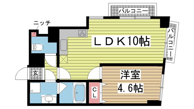 Lumina 505|神戸市中央区坂口通(JR東海道本線(近畿)灘駅)のマンション間取 Lumina 505|神戸市中央区坂口通(JR東海道本線(近畿)灘駅)のマンション間取