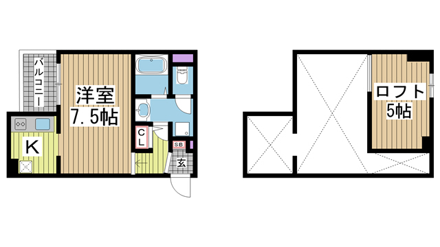 神戸市長田区菅原通の賃貸物件間取画像