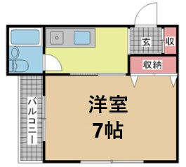 ルミナス御影 1-B|神戸市東灘区御影石町(阪神本線御影駅)のマンション間取 ルミナス御影 1-B|神戸市東灘区御影石町(阪神本線御影駅)のマンション間取