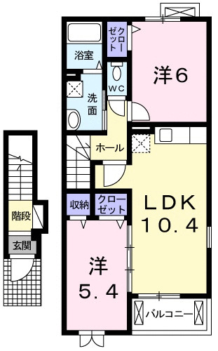キートスⅡ 204|神戸市西区伊川谷町有瀬(JR山陽本線明石駅)のアパート間取 キートスⅡ 204|神戸市西区伊川谷町有瀬(JR山陽本線明石駅)のアパート間取