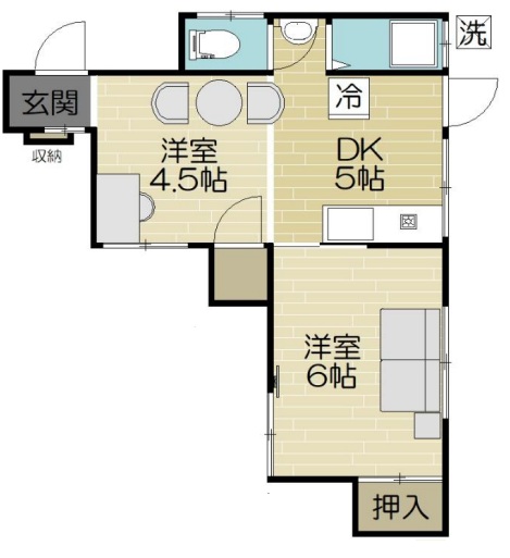 神戸市中央区山本通の賃貸物件間取画像