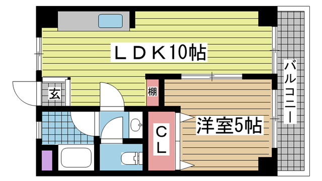 神戸市中央区楠町の賃貸物件間取画像