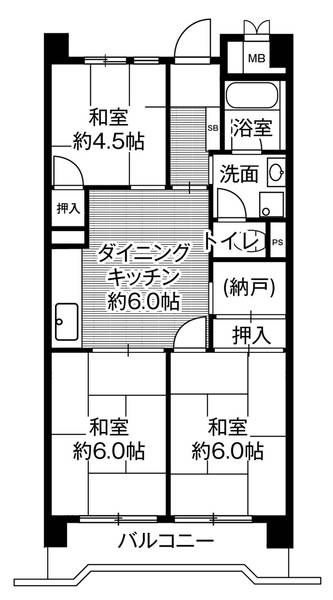 ビレッジハウス港島タワー1号棟 1414|神戸市中央区港島中町(ポートアイランド線北埠頭駅)のマンション間取 ビレッジハウス港島タワー1号棟 1414|神戸市中央区港島中町(ポートアイランド線北埠頭駅)のマンション間取