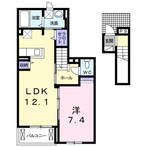 メゾン ド カルムⅢ 202|神戸市須磨区須磨浦通(JR山陽本線須磨駅)のアパート間取 メゾン ド カルムⅢ 202|神戸市須磨区須磨浦通(JR山陽本線須磨駅)のアパート間取